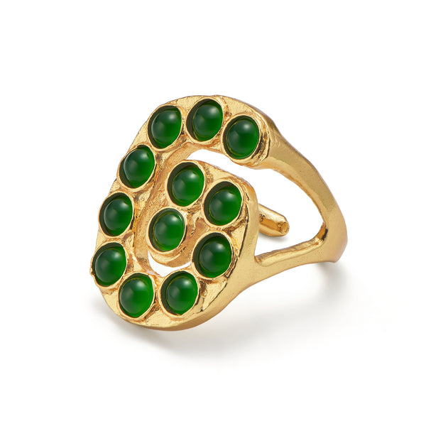 Serenity Swirl Emerald Ring