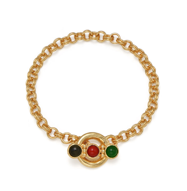 Tri-Color Gemstone Bracelet