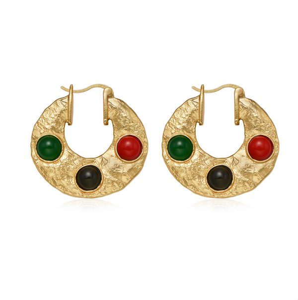 Triad Echo Colored Stone Earrings