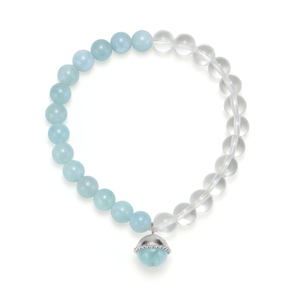 Starry Sea White Crystal & Aquamarine Bracelet